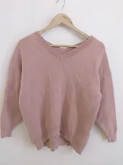 ◇ AZUL BY MOUSSY アズール Vネック ニット セーター サイズS ピンク レディース P  【1301120007900】