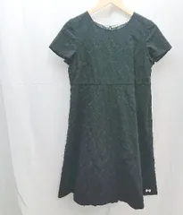 ◇ PLACE PAUSE フレア 花柄 フラワー 半袖 膝丈 ワンピース サイズ表記なし M相当 ネイビー系 レディース E  【1301120018906】