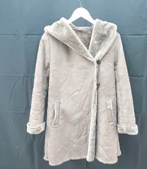 ◇ BEGUM ビーガム ムートン風 裏ボア 防寒 長袖 コート ジャケット サイズM ブラウン レディース E  【1301120020787】