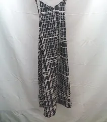 ◇ Samansa Mos2 blue チェック キャミソール ノースリーブ ロング ワンピース サイズF ブラック系 レディース E  【1301120020077】