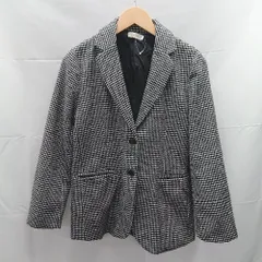◇ LAUIR ラウアー 千鳥柄 シンプル 長袖 テーラード ジャケット サイズL ブラック系 レディース E  【1301120019972】