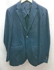 ◇ EDIFICE エディフィス チェック シンプル 長袖 テーラード ジャケット サイズ46 ネイビー系 メンズ E  【1301120019804】