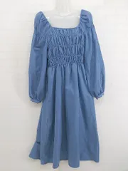 ◇ w closet ダブルクローゼット 長袖 ロング ワンピース サイズF ブルー系 レディース P  【1301130003176】のサムネイル