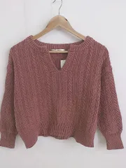 ◇ COCO DEAL ココ ディール コットン ニット 長袖 セーター サイズ2 ピンクブラウン レディース P  【1301160017563】