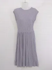 ◇ INDEX インデックス プリーツ ノースリーブ 膝下丈 ニット ワンピース サイズ M パープル グレー系 レディース P  【1301160017488】のサムネイル