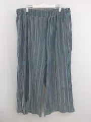 ◇ LAVEANGE ラビアンジェ ウエストゴム ベロア調 プリーツ ワイド パンツ サイズ 4L ブルー系 レディース P  【1301160018881】