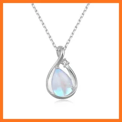 【新品】 [FH.bird] ムーンストーン ネックレス レディース 人気 6月誕生石[ラブストーン] シルバー925 金属アレルギー対応 錆びないネックレス シンプル クリスタル 彼女 誕生日プレゼント クリスマス