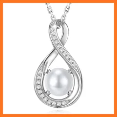 【新品】 [Gemlanto] シルバー925 六月誕生石 パール 真珠 しずく ネックレス レディース 18金メッキ ラッピング済み プレゼント ギフト 誕生日 0