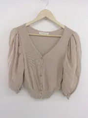 ◇ MAJESTIC LEGON マジェスティックレゴン 長袖 カーディガン サイズM ベージュ レディース P  【1301170000982】