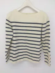 ◇ Spick & Span ウールニット ボーダー 長袖 セーター アイボリー系 ネイビー レディース P  【1301170002856】