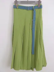 ◇ ◎ REDYAZEL レディアゼル ベルト付 ロング プリーツ スカート サイズS グリーン レディース P  【1301170002597】