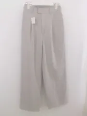 ◇ PAGEBOY ページボーイ ハイウエスト ストレート パンツ サイズF ライトグレー レディース P  【1301170005635】
