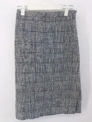 ◇ BANANA REPUBLIC バナナリパブリック 総柄 膝下丈 タイト スカート サイズ2 ブラック ホワイト レディース P  【1301170006144】