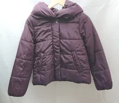 ◇ earth music&ecology 中綿 防寒 ショート丈 長袖 ジャケット コート サイズM パープル レディース E  【1301170010264】