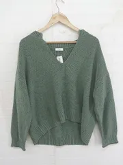 ◇ LOWRYS FARM ローリーズファーム Vネック 長袖 ニット セーター サイズF カーキ系 レディース P  【1301170009862】