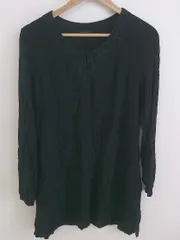 ◇ apart by lowrys アパートバイ ローリーズ レース 長袖 ミニ チュニック ワンピース サイズM ブラック レディース P  【1301170009268】