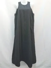 ◇ ur's ユアーズ クルーネック フレア ノースリーブ ロング ワンピース サイズF ブラック レディース E  【1301170010394】