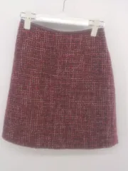 ◇ PROPORTION BODY DRESSING ツイード ミニ 台形 スカート サイズ1 レッド系 レディース P  【1301180001979】