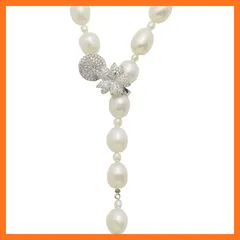 【新品】 [Mani・Mani] 簡単装着 パールネックレス Y字 チョーカー 本真珠 淡水パール 天然素材 マグネット式 冠婚葬祭 結婚式 巾着袋 お手入れクロス 書 【日本製】 6月誕生石 結婚式 ギフト 新社会人 お祝い 七五三 お受験 1