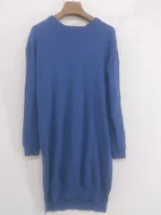 ◇ my D'artagnan マイダルタニアン ウールニット 長袖 ミニ ワンピース サイズF ブルー系 レディース P  【1301180008435】