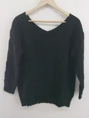 ◇ Spick and Span スピック＆スパン ウールニット Vネック 長袖 セーター ブラック レディース P  【1301190020175】