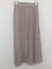 ◇ NATURAL BEAUTY BASIC 総柄 ロング プリーツ スカート サイズS グレー ピンク ネイビー レディース P  【1301190019148】