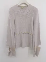 ◇ Rosarymoon ロザリームーン デザイン リブ ニット カットソー サイズF ライトパープル系 レディース P  【1301200000395】