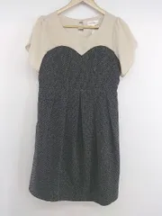 ◇ Sweet Mommy マタニティウェア フレンチスリーブ 膝丈 ワンピース サイズM ブラック ベージュ レディース P  【1301200003853】のサムネイル