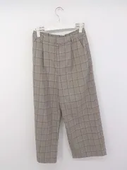 ◇ OPAQUE.CLIP オペーク ドット クリップ チェック ワイド パンツ サイズ M グレー ブラウン レディース P  【1301230002321】