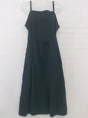 ◇ JUNOAH ジュノア リネン混 膝下丈 キャミソールワンピース ブラック レディース P  【1301230006961】のサムネイル