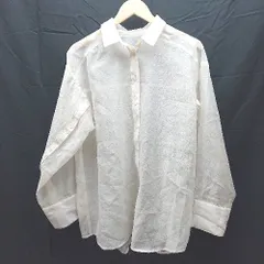 ◇ NICE CLAUP シアー素材　透け感 長袖 ブラウス カットソー 表記なし ベージュ レディース E  【1301230011170】