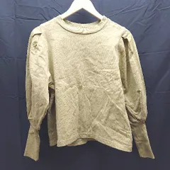 ◇ AZUL BY MOUSSY ビショップススリーブ 長袖 ニット カットソー サイズF グリーン レディース E  【1301230017363】