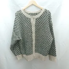 ◇ dot by グレン・チェック 長袖 カーディガン サイズF ホワイト/ブラック レディース E  【1301230018131】