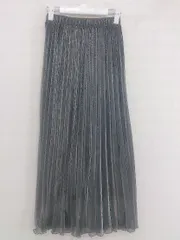 ◇ JEANASIS ジーナシス ウエストゴム ロング プリーツ スカート サイズF グレー シルバー系 レディース P  【1301240000942】