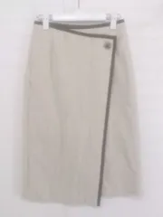 ◇ Spick and Span Noble ウール 膝下丈 ラップ スカート サイズ34 ベージュ系 レディース P  【1301240003585】