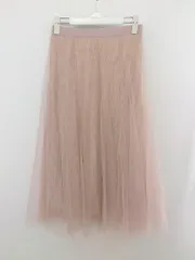 ◇ BLUE EAST ブルーイースト チュール レース ロング フレア スカート ピンク レディース P  【1301240010514】