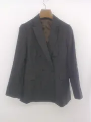 ◇ LES MUES レミュー 4B シャドーチェック 長袖 ジャケット サイズ5 ダークベージュ レディース P  【1301250000734】