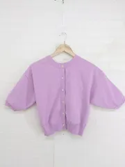 ◇ w closet ダブルクローゼット クルーネック 前後2way 半袖 カーディガン プルオーバー サイズF ピンク レディース P  【1301250000451】