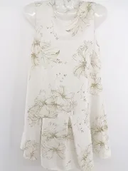 ◇ snidel スナイデル 花柄 ノースリーブ ミニ チュニック ワンピース サイズ0 オフホワイト系 ベージュ系 レディース P  【1301260011287】