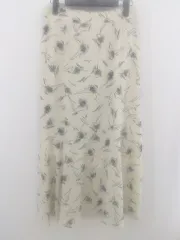 ◇ ROPE PICNIC ロペピクニック 花柄 ロング フレア スカート サイズ38 アイボリー系 ネイビー系 レディース P  【1301260011041】