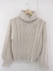 ◇ SPIRALGIRL スパイラルガール タートルネック 長袖 ニット セーター サイズF ベージュ レディース P  【1301260017340】