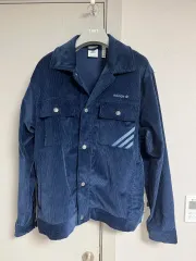 アディダス ネイビー コーデュロイ コーチ ジャケット サイズ L