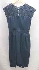 ◇ LAGUNAMOON ラグナムーン パーティー 二次会 レース 膝丈 ワンピース サイズS ネイビー レディース E  【1301260021477】