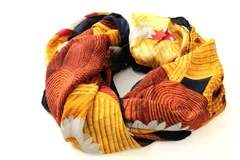 ニナリッチ スカーフ 花柄 シルク イタリア製 ブランド 小物 レディース イエロー×レッド×ネイビー NINA RICCI 【中古】