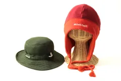 モンベル バケットハット ニットキャップ 2点セット 帽子 アウトドア ブランド まとめて キッズ 男の子用 mont-bell 【中古】