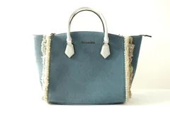 サマンサベガ ハンドバッグ デニム フリンジ 鞄 カバン ブランド レディース ブルー Samantha Vega 【中古】