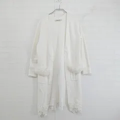 ◇ MISCH MASCH ミッシュマッシュ ラビットファー レース 長袖 ニット カーディガン サイズM オフホワイト レディース P  【1301310000926】