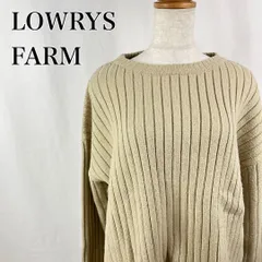 LOWRYS FARM　ローリーズファーム　F　ベージュ　アクリル　ナイロン　サイドボタン　セーター　リブニット　ビッグシルエット　ロールアップ　長袖ニット 4180