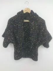 ◇ Ray BEAMS レイビームス 半袖 ニット カーディガン ブラック マルチ レディース P  【1301310007116】