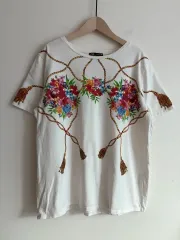 ザラ プリント コットンTシャツ